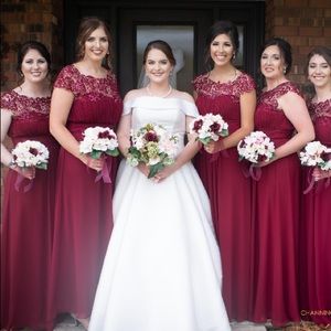 Cap Sleeve Lace Evening Gown